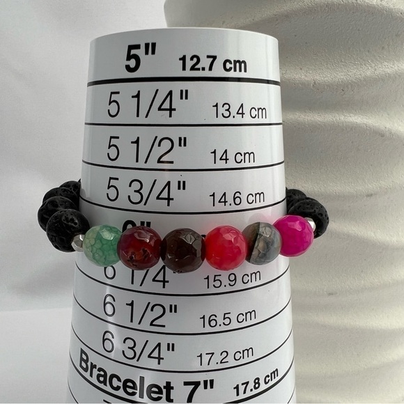 GEMSTONE & Lava Stone Diffuser Beaded Bracelet - Picture 8 of 13